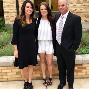 White and Black Striped Romper
